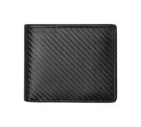 LJCZKA Carteras para Hombre Piel, Protección RFID Cartera con Monedero Gran Capacidad con 10 Ranuras para Tarjetas, Bolsillo para Monedas, Ventana ID (Carbono Fibra Negra)
