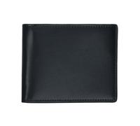 LJCZKA Carteras para Hombre Piel, Protección RFID Cartera con Monedero Gran Capacidad con 10 Ranuras para Tarjetas, Bolsillo para Monedas, Ventana ID (Liso Negro)