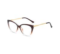 LJCZKA Gafas con Filtro de Luz Azul Mujer Ojo de Gato, Gafas Sin Graduación para Ordenador Metal Antifatiga para PC, Gaming, Lectura