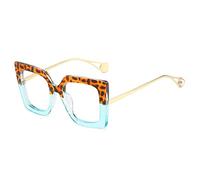 LJCZKA Gafas Cuadradas Mujer Sin Graduar, Gafas de Lectura Cuadradas Mujer Gafas Luz Azul Gato Filtro Azul de Descanso Ordenador