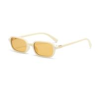 LJCZKA Gafas de Sol Rectangulares Retro para Mujer Hombre Plaza Marco Vintage Pequeño Rectángulo Moda Protección UV400