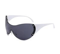 LJCZKA Gafas de Sol Sin Montura Ovaladas Mujer Hombre, Gafas de Sol Envolventes de Moda Gafas y2k Estrella de Una Pieza Gafas de Gran Tamaño Futuristas