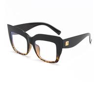 LJCZKA Gafas Luz Azul Ojo de Gato Mujer, Gafas Sin Graduar Mujer Groß Gafas de Lectura para Ordenador Descanso