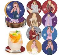 Ljevandria Posavasos de Pintura de Diamantes de Taylor Swift, 8 Piezas, No Plegables, Arte de Fan Glamoroso, Para Niños y Adultos