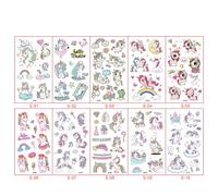 LJFEA 100 Glitter Unicorn Tattoo Set Kids, Girls, Waterproof Temporary Tattoo Stickers Kids Tattoo, Glitter Tattoo Kids Set Gift Kids Birthday Party