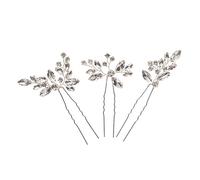 LJFEA 3Pcs Horquillas para el Cabello de Boda Plateadas Pieza de Cristal para Novia Accesorios para el Cabello para Mujeres y niñas