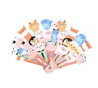 LJFEA 50 piezas marcapáginas animalitos de dibujos animados, mini regla marcapáginas 2 en 1 marcapáginas multifunción