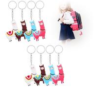LJFEA 8 Piezas Llavero Alpaca Regalo Alpaca Animal Lindo Llavero Cumpleaños Fiesta Bebé Regalo Aula Escuela Premios Recompensas