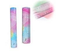 LJFEA Juego de reglas flexibles de 2 piezas Regla de plástico de colores de 30 cm 20cm Irrompible Regla blanda Regla plana plegable Regla métrica Recta para la escuela Aula Niños y adultos