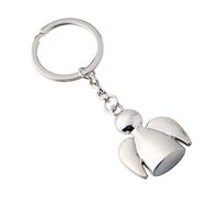 LJFEA Llavero con forma de ángel la guarda corazón Colgante metal en plata, Amuleto suerte para coche Con cuidado conducir