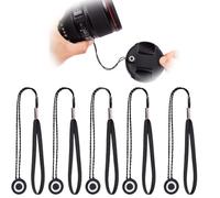 LJFEA Tapa de Objetivo Tapa Lente Correa Keeper Soporte para Tapa de Objetivo, Perdido para Cámara réflex Digital Canon/Nikon/Sony/Panasonic/Fujifilm Cámara y Más 5 Unidades