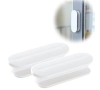 LJFEA Tiradores autoadhesivos para Puertas 2 uds, Tiradores para armarios Tiradores para Puertas de Balcones Plástico Tiradores autoadhesivos para Muebles Ventanas Puertas de Cristal Cajones Blanco