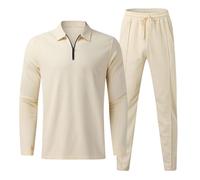 LJFIWY Conjunto deportivo de 2 piezas para hombre, para correr, entrenamiento, atletismo, casual, con cremallera de un cuarto, de algodón, para correr, trotar, gimnasio, ejercicio, ropa deportiva,