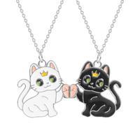 LjFrexia 2 piezas BFF Collar Magnético Amistad, Lindo Collar de Animales de Dibujos Animados, Joyas de Amistad Regalos para Mujeres Niñas Hermanas Amig, Acero aleado