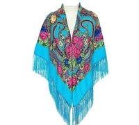LJGFW Bufandas cuadradas rusas diadema ucraniana bufandas a cuadros musulmanes hiyab sombreros turbante tela chales envolturas estilo étnico retro