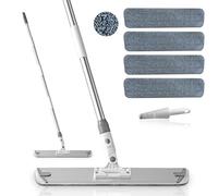 LJGG Mopas de Microfibra para Limpieza de Suelos, Herramienta de Limpieza de zócalos de 18 Pulgadas, mopa Plana para Piso Laminado de Madera Dura, Azulejos de Vinilo, mopa de baño y Cocina con 4