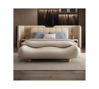 LJHFG63KUYT Banco al Final de la Cama Taburete de Cama Ondulado Alta Gama con Respaldo, Taburete muelles, Noche, sofá, Banco Largo Bancos de Almacenamiento(Off-White)