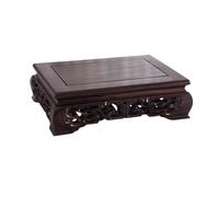 LJHFG63KUYT Decoración de pedestal Base rectangular de bonsái tallada en madera negro, soporte exhibición for jarrón y pecera Soporte interior(Grande)