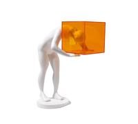 LJHFG63KUYT Estatua Abstract Figure with Orange Sculpture Modern Art Decor Statue Resin Ornament