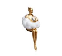 LJHFG63KUYT Estatua Modern Abstract Cloud Girl Resin Sculpture Gold & White Art Figurines Home Office Decor Ornaments