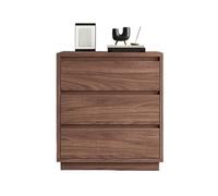 LJHFG63KUYT Mesa Auxiliar Brown Large Three Drawer Bedside Storage Bedroom Table Cabinet Dining(Medio)