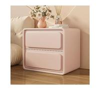 LJHFG63KUYT Mesa Auxiliar Mesita de Noche Estilo Crema Madera, mesita Sencilla Dos cajones, Color sólido, Mueble, Almacenamiento Gran Capacidad(Pink,XL)