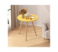 LJHFG63KUYT Mesas de Centro Mesa Auxiliar de sofá Madera for salón, recepción, balcón, Mesa Comedor Redonda Informal Extremo del sofá(Yellow,Grande)