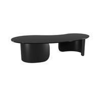 LJHFG63KUYT Mesas de Centro Mesa de Centro con Placa Roca, Color Negro, Forma luz, Lujo, Sencilla, Moderna, for Sala Estar, Mesa pequeña y Creativa for el hogar Extremo del sofá(130x65cm)
