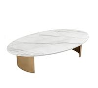 LJHFG63KUYT Mesas de Centro Sala de Estar, Uso doméstico, Mesa Centro con losa Roca, Unidad pequeña, Moderna, Sencilla, elíptica, nórdica Extremo del sofá(Blanco,Grande)
