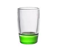 LJHFG63KUYT Vasos de vidrio Vaso de chupito con base color, 1,5 oz. Vasos transparentes gruesa for whisky, tequila, vodka, licores y aguardientes para jugo(Green)
