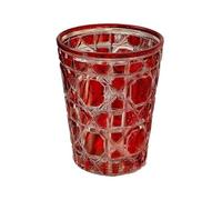 LJHFG63KUYT Vasos de vidrio Vasos de vidrio vintage con relieve, 310 ml (10.8 oz), boca ancha y color para jugo(Red)
