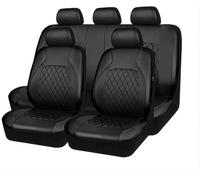LJHGYUOAYT para Honda CR-V 2000-2024,Fundas De Asiento De Coche Protector De Asiento De Cuero Transpirable Universal Juego Completo De Accesorios Interiores,A/Black
