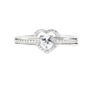 ljhjdkxf Anillo de Corazón en Capas I Choose Me, Plata de Ley 925, Apilable, Amor Propio y Amor Eterno, Regalo Inspirador para Mujeres e Hijas (1 PCS,6)