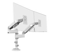 LJHJYDW 0 Full Motion 17 Inch - 27 Inch Dual Monitor Computer Desk Stand Gas Spring Arm LCD TV Stand 2-9 kg 100X100(White)