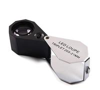 LJHJYDW 10X/20X/30X Full Metal Magnifier with Light,Folding Portable Jewelry Loop Magnifying Loupe Jewelers Eye Loupe with Light