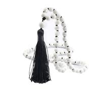 LJHJYDW 8mm Bead Bracelets for Women Bracelet Beads Crystal Balls Nature Stones Tassel, Necklace Black Round Braided Elastic 8mm 1PCS for New Year