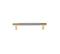 LJHJYDW Aluminium Furniture Door Handles Two-Color Kitchen Cupboard Drawer Knobs TV Cabinet Handle Hardware Wardrobe Handles(Gold Grey 128mm)
