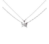 LJHJYDW Butterfly Clavicle Chain Rhinestones Pendant Necklace for Women Punk Aesthetic Gothic Fashion Jewelry