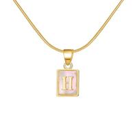 LJHJYDW Choker Necklaces for Women 26 Initial Necklace Luminous Square Shape 26 Alphabet Chain Necklace A Z Puffy Heart