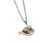 LJHJYDW Choker Necklaces for Women Pet Necklace Sleeping Dog Necklace Cute Angel Personality Gifts For Pet Music
