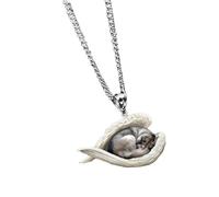 LJHJYDW Choker Necklaces for Women Pet Necklace Sleeping Dog Necklace Cute Angel Personality Gifts For Pet Music