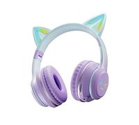 LJHJYDW Cute Cat Ear Gaming Headset 4-in-1 - RGB Backlit, Low Latency Wireless Bluetooth 5.1 & Wired Headphones, Foldable, 10H Playtime for Girls, PC, PS5, Switch, Mobile