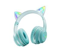 LJHJYDW Cute Cat Ear Gaming Headset 4-in-1 - RGB Backlit, Low Latency Wireless Bluetooth 5.1 & Wired Headphones, Foldable, 10H Playtime for Girls, PC, PS5, Switch, Mobile