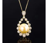 LJHJYDW Diamonds 16mm Big Pearl Pendant Necklace for Women Jewelry