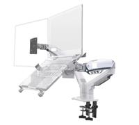 LJHJYDW F160 10-17.0 Inch Laptop Stand Degree Rotation 10-27 Inch Air Pressure Full Dynamic Gas Support LCD TV Table Screen Stand Monitor Desktop Stand(White)