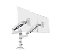 LJHJYDW H180 22"-32" Gas Spring Dual Monitor Desktop Stand Full Motion LCD TV Mount 2-12kg Ergonomic Long Arm Clip Grommet(Gray)