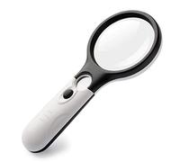 LJHJYDW Handheld Illuminated Magnifier 3 Light,Magnifying Glass,3X + 45X Illuminated Handheld Pocket Best Magnifier with Lights for Seniors Reading, Hobby, Crafts, Office, Maps, Jewel