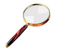 LJHJYDW Handheld Magnifier 10x Magnifying Glass Agate Handle Magnifying Mirror Detachable Magnifying Lens for Home Learning Reading and Fault Finding Red