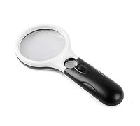 LJHJYDW Handheld Magnifier with Light, 3X 45X Acrylic Lense, Portable Illuminated Reading Aids Magnifying Glass for Book Newspaper Reading, CT and Hobby Observation,Scie