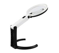 LJHJYDW Handheld Reading Magnifier with,Antique Magnifying Lens,Desktop Folding Magnifying Glass with 10 Lamps Plastic and Metal Material Handheld Magnifier